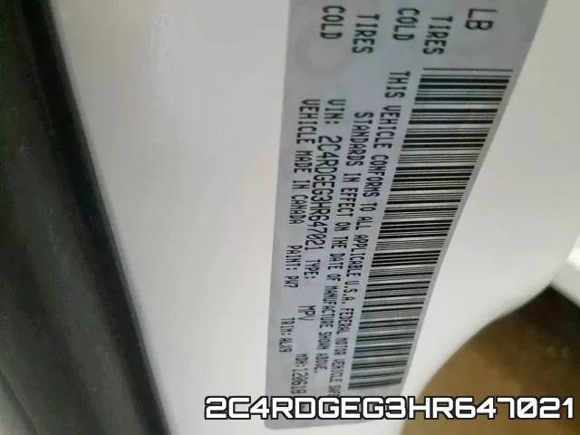 2C4RDGEG3HR647021 фото 2