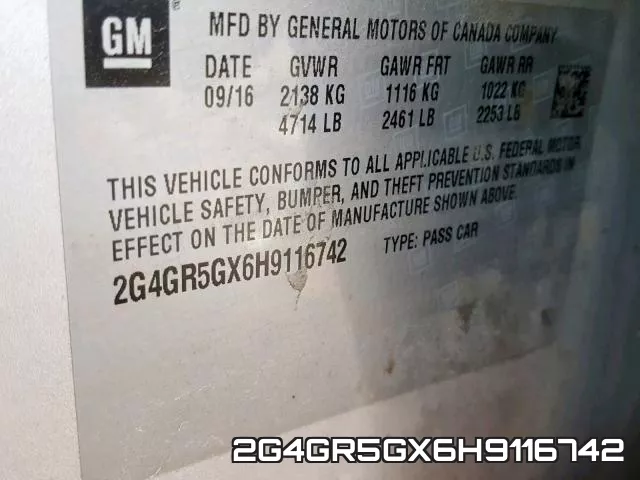 2G4GR5GX6H9116742 фото 2