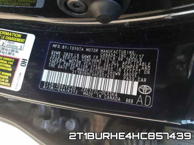 2T1BURHE4HC857439 фото 2