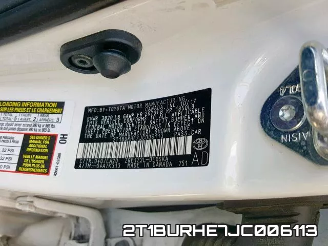 2T1BURHE7JC006113 фото 2
