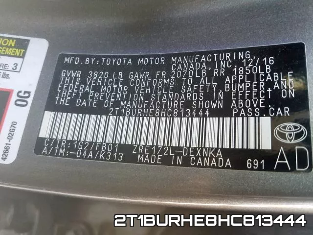 2T1BURHE8HC813444 фото 2