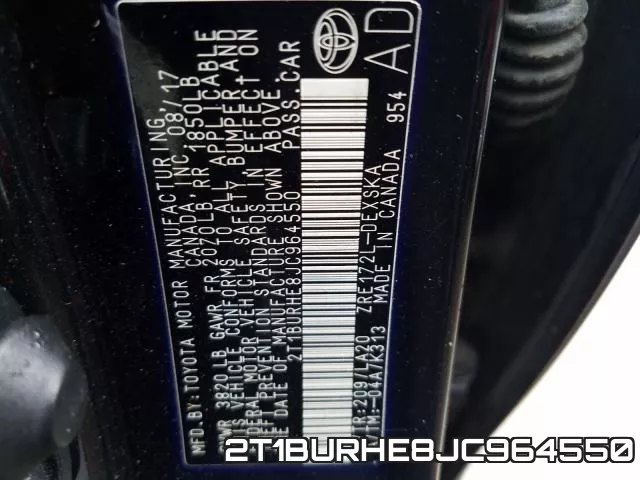 2T1BURHE8JC964550 фото 2