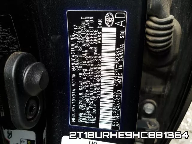 2T1BURHE9HC881364 фото 2