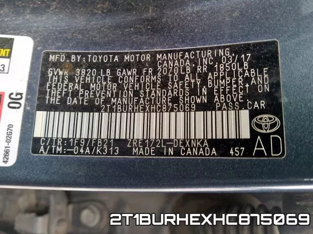 2T1BURHEXHC875069 фото 2