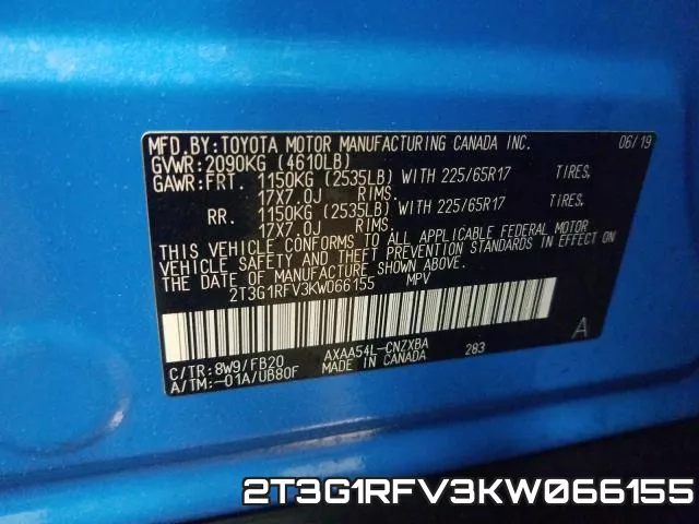 2T3G1RFV3KW066155 фото 2