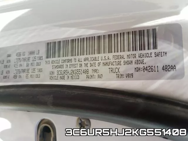 3C6UR5HJ2KG551408 фото 2