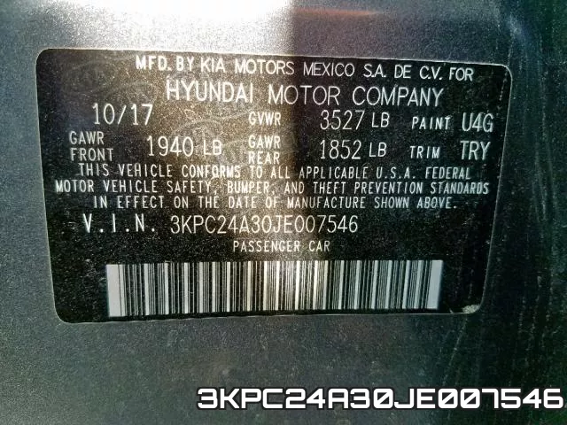 3KPC24A30JE007546 фото 2