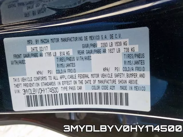 3MYDLBYV0HY174500 фото 2