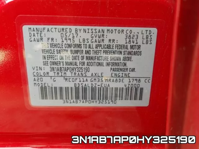 3N1AB7AP0HY325190 фото 2