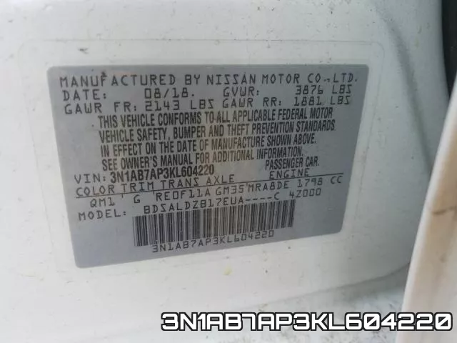 3N1AB7AP3KL604220 фото 2