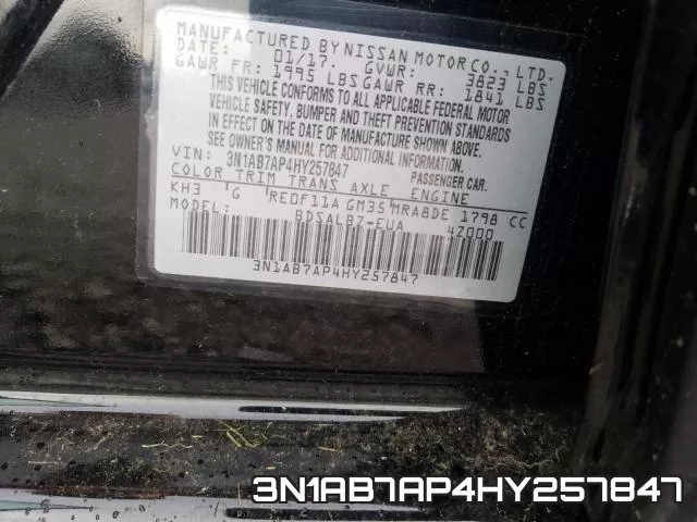 3N1AB7AP4HY257847 фото 2