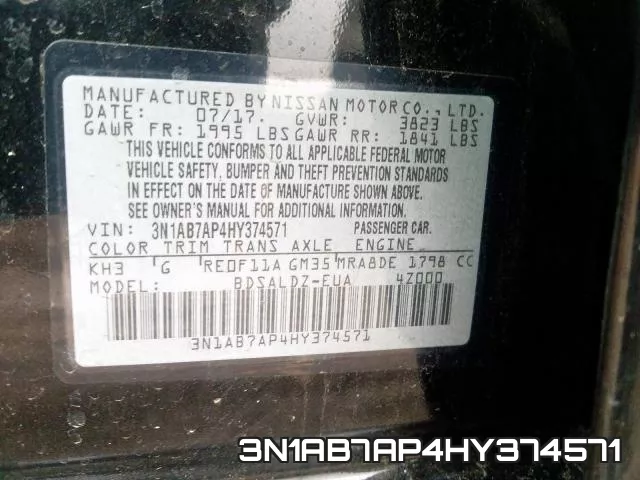 3N1AB7AP4HY374571 фото 2