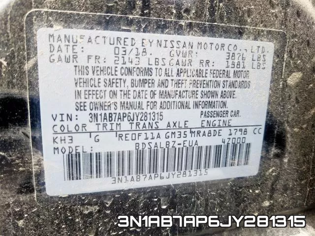 3N1AB7AP6JY281315 фото 2