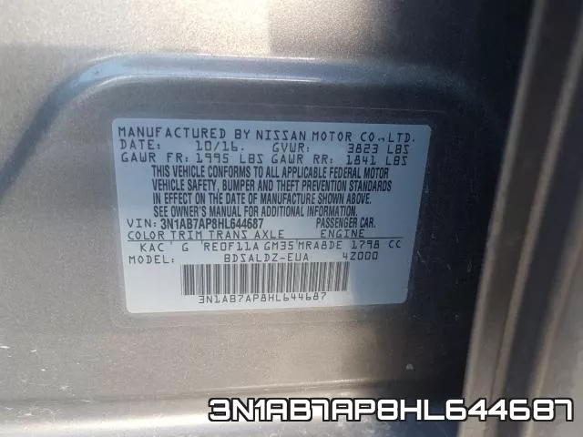 3N1AB7AP8HL644687 фото 2