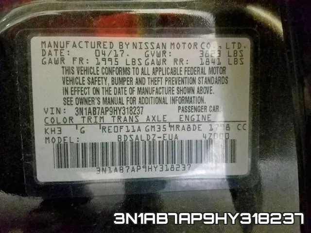 3N1AB7AP9HY318237 фото 2