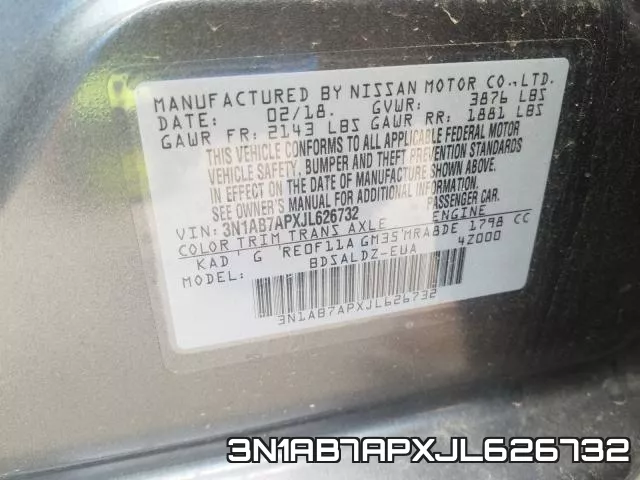 3N1AB7APXJL626732 фото 2