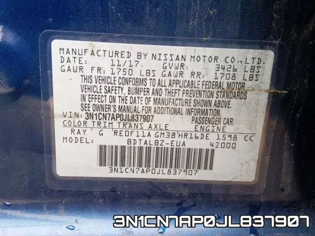 3N1CN7AP0JL837907 фото 2