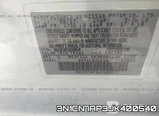 3N1CN7AP3JK400540 фото 10
