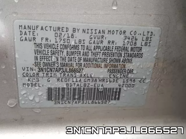 3N1CN7AP3JL866527 фото 2