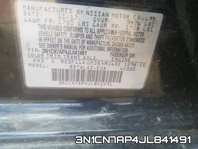 3N1CN7AP4JL841491 фото 2
