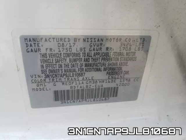 3N1CN7AP9JL810687 фото 2