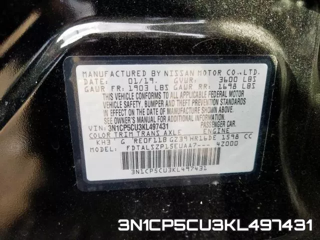 3N1CP5CU3KL497431 фото 2