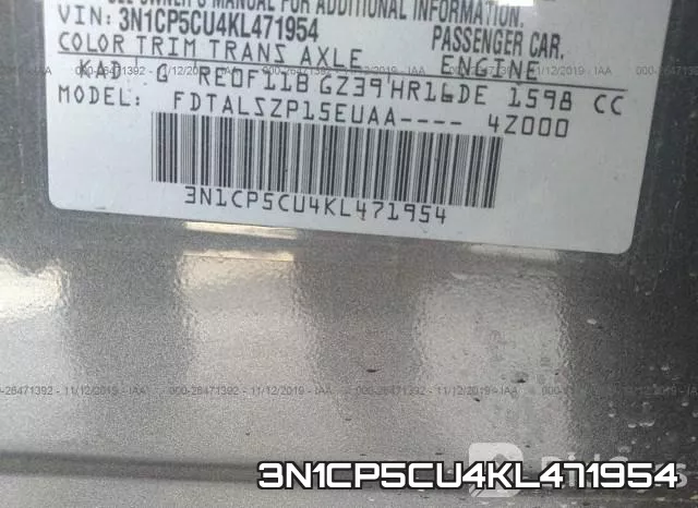 3N1CP5CU4KL471954 фото 10