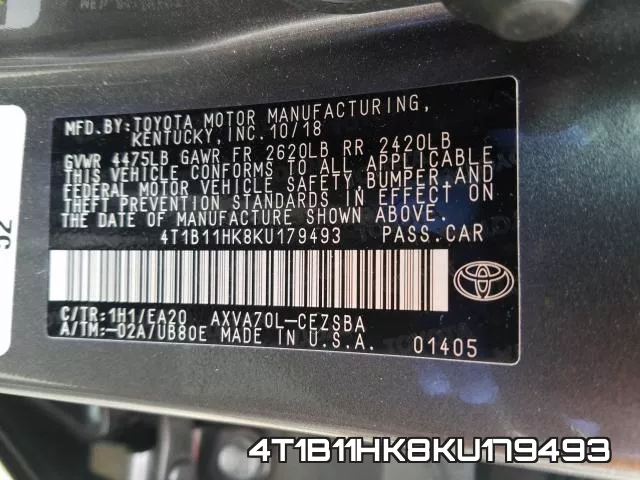4T1B11HK8KU179493 фото 2