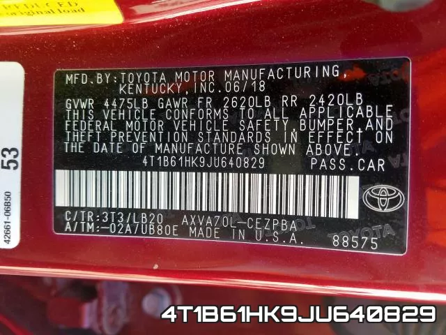 4T1B61HK9JU640829 фото 2