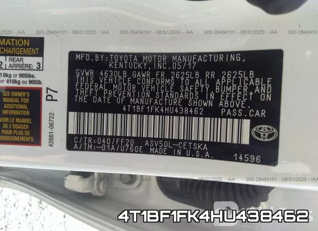 4T1BF1FK4HU438462 фото 10