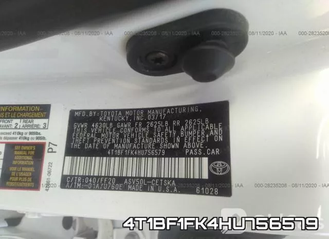 4T1BF1FK4HU756579 фото 10