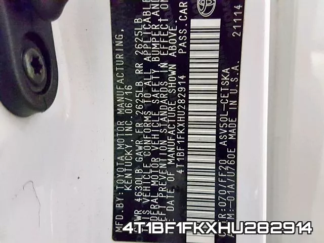 4T1BF1FKXHU282914 фото 2