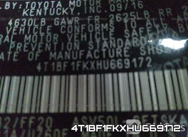 4T1BF1FKXHU669172 фото 10