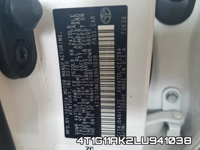 4T1G11AK2LU941038 фото 2