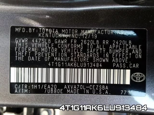 4T1G11AK6LU913484 фото 2