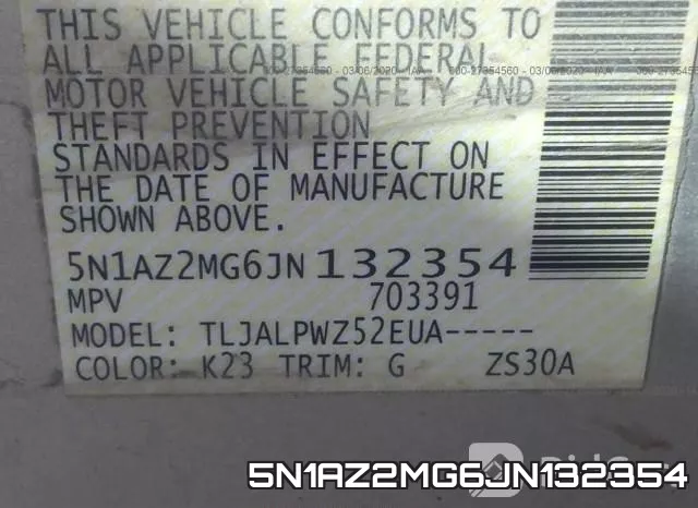 5N1AZ2MG6JN132354 фото 10