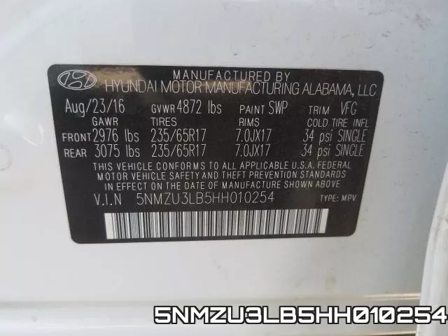 5NMZU3LB5HH010254 фото 2