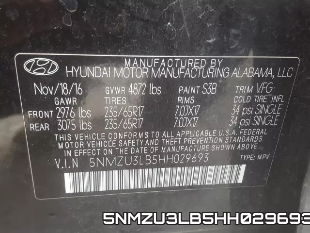 5NMZU3LB5HH029693 фото 2