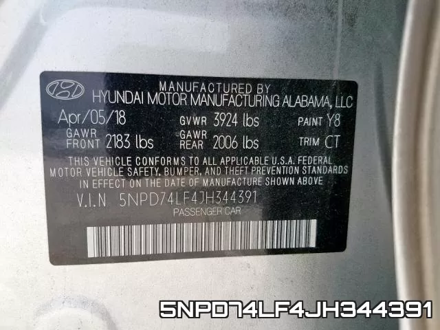 5NPD74LF4JH344391 фото 2