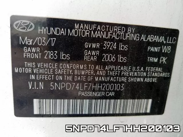 5NPD74LF7HH200103 фото 2