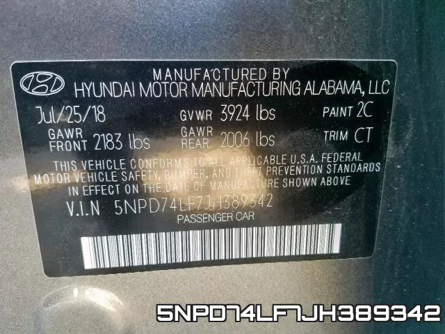 5NPD74LF7JH389342 фото 2