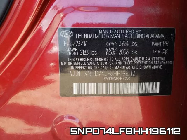 5NPD74LF8HH196112 фото 2
