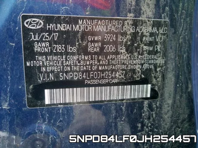 5NPD84LF0JH254457 фото 2