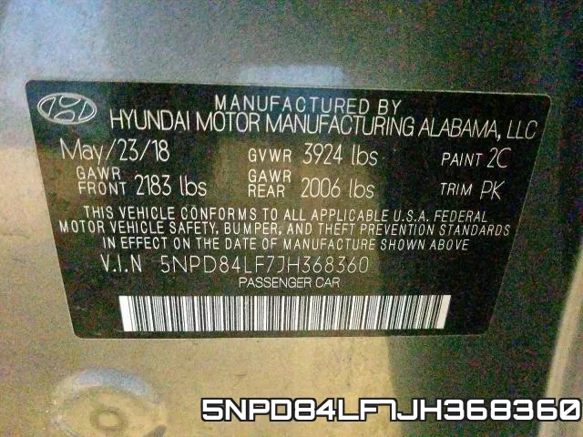5NPD84LF7JH368360 фото 2