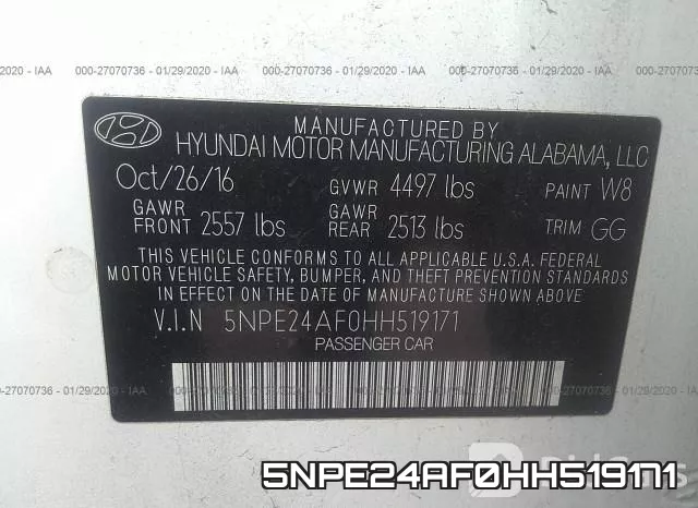 5NPE24AF0HH519171 фото 9
