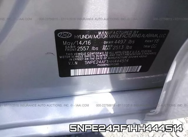 5NPE24AF1HH444514 фото 10