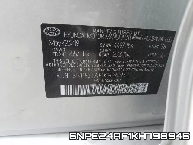 5NPE24AF1KH798945 фото 2
