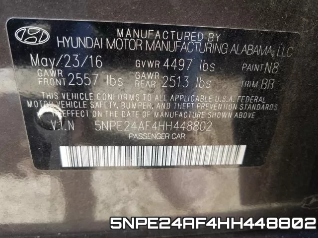 5NPE24AF4HH448802 фото 2