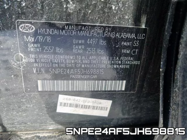 5NPE24AF5JH698815 фото 2