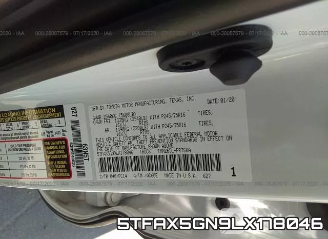 5TFAX5GN9LX178046 фото 10